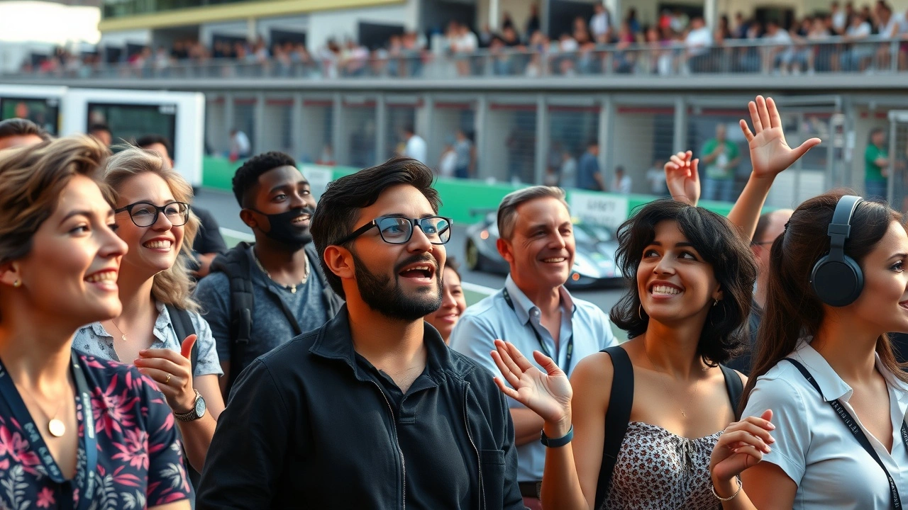 des spectateurs regardant une course de Formule E