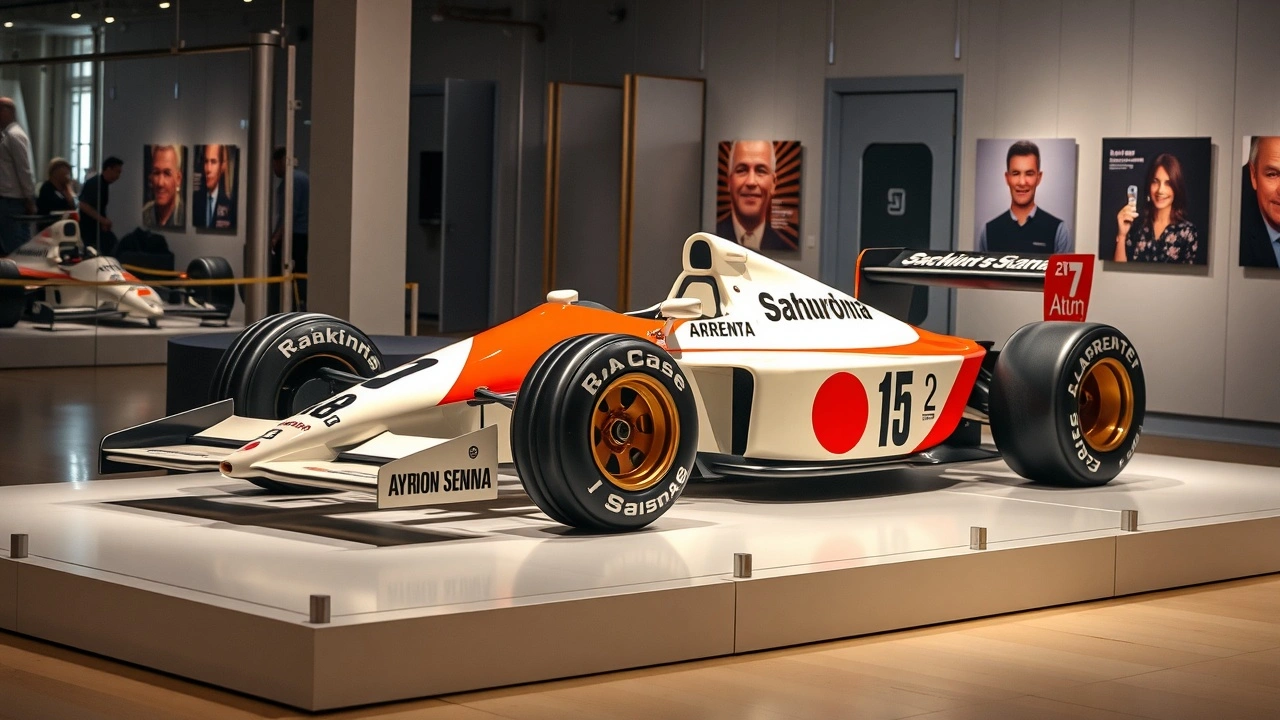 voiture iconique d Ayrton Senna dans un musée