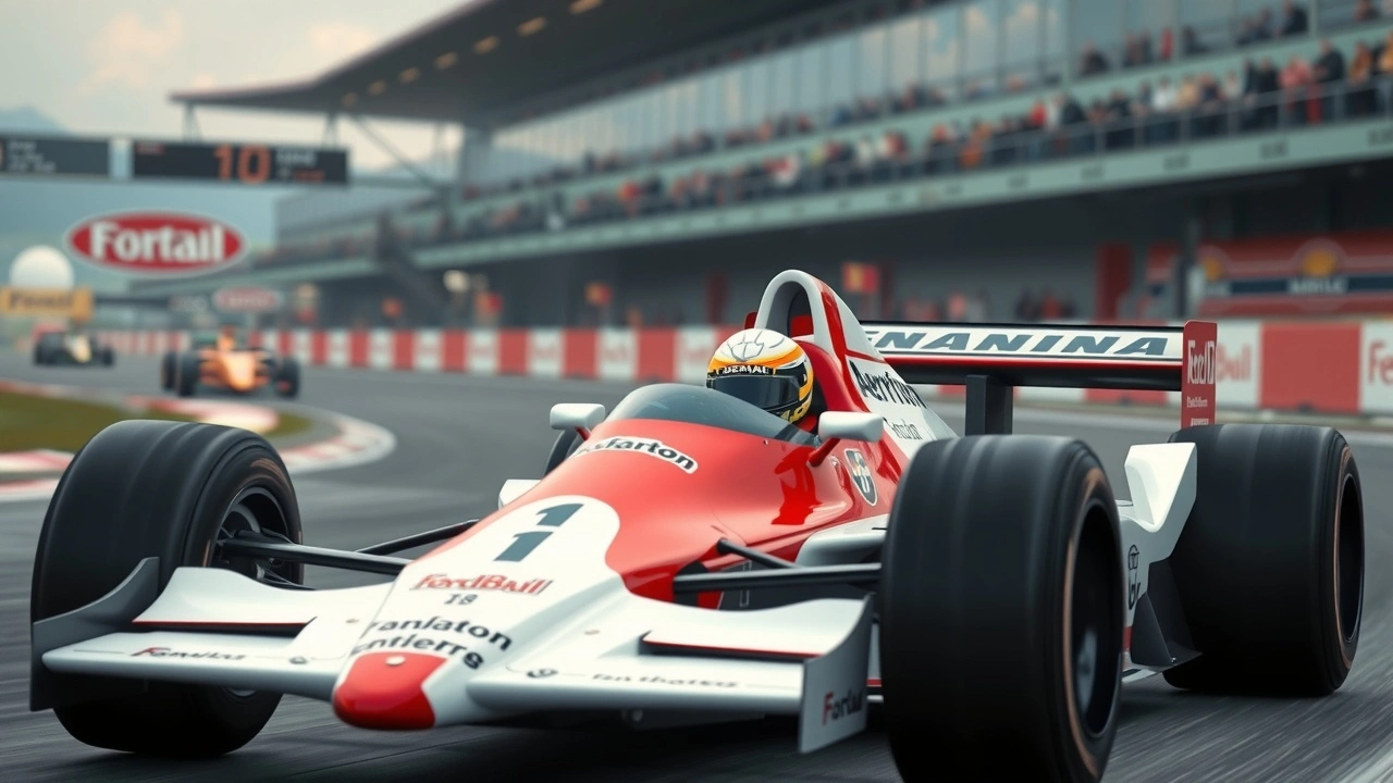 une voiture de course d'Ayrton Senna en action