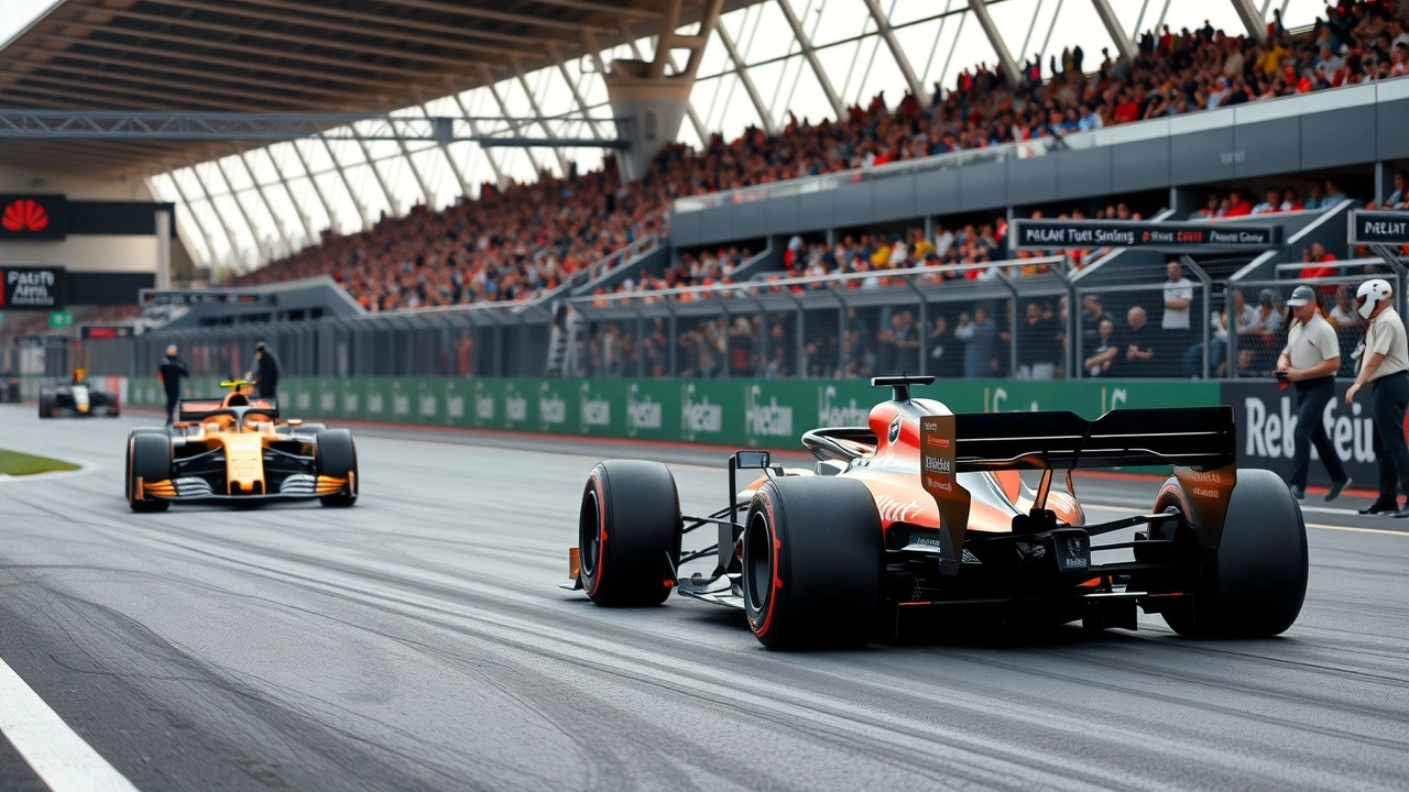 voiture de Formule 1 en course sur un circuit