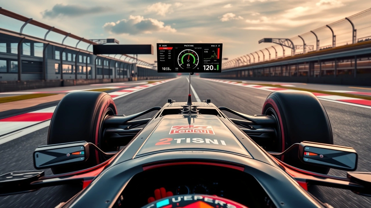 une voiture de formule 1 avec des écrans de télémétrie