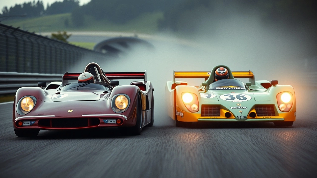 Alain Prost et un rival en duel sur circuit