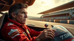 Alain Prost réfléchissant aux défis de sa carrière de pilote.