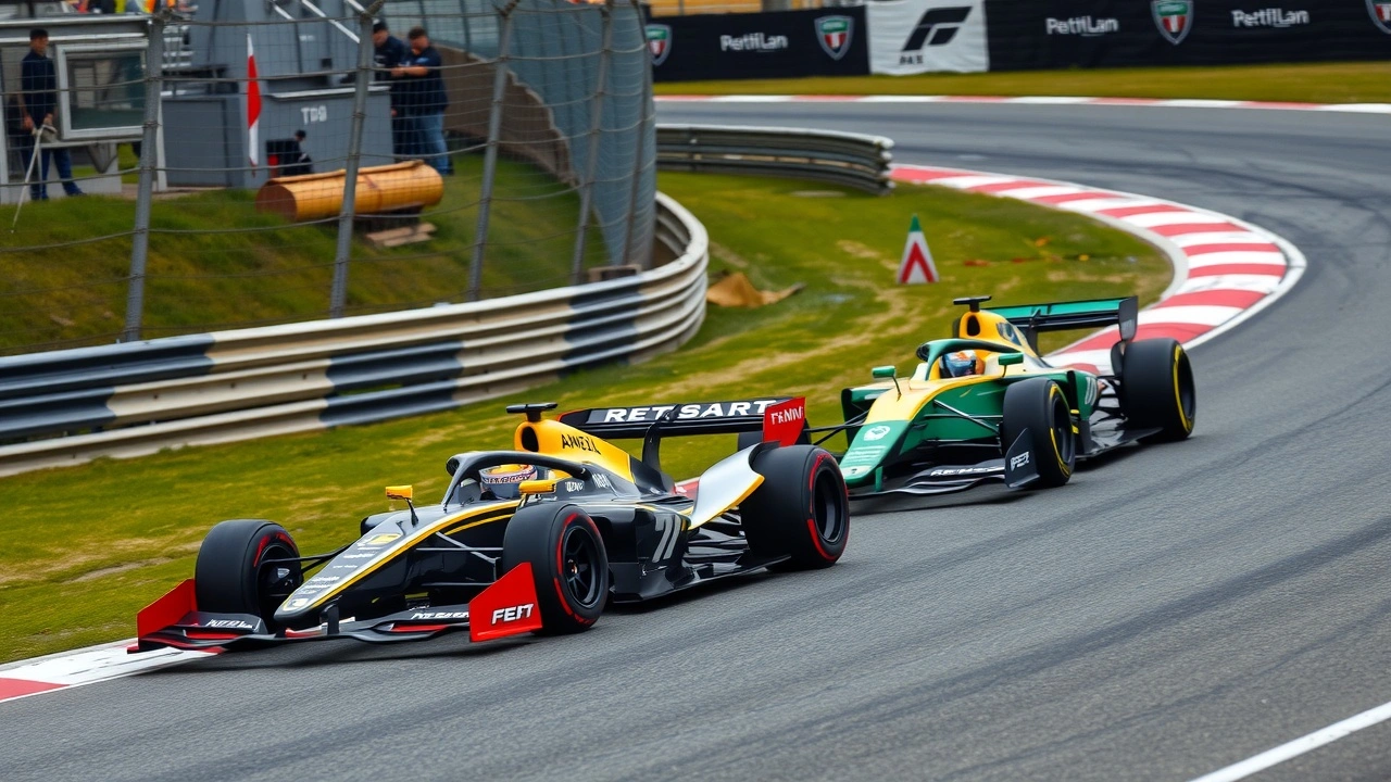 voiture de formule E et formule 1 sur un circuit