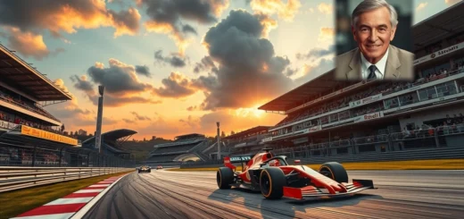 Une illustration sur un circuit de Formule 1 mettant en avant la sécurité et le sacrifice de Jules Bianchi.