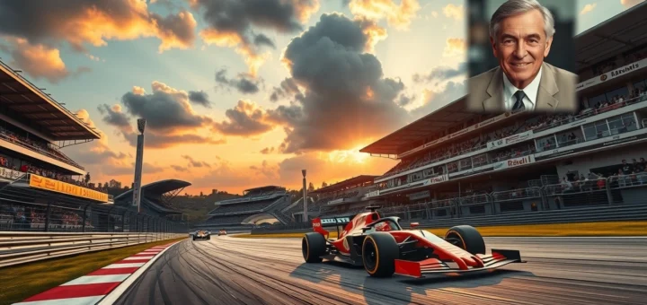 Une illustration sur un circuit de Formule 1 mettant en avant la sécurité et le sacrifice de Jules Bianchi.