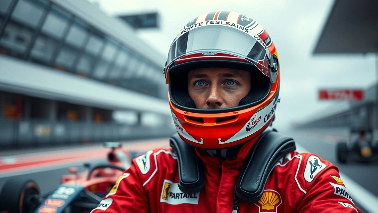 Jules Bianchi en course avec sa combinaison de pilote