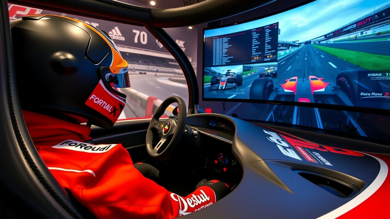 simulateur de conduite de Formule 1 en utilisation