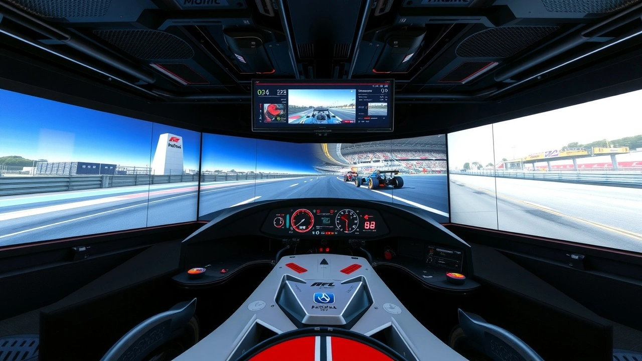 simulateur de conduite de Formule 1 avec tableau de bord