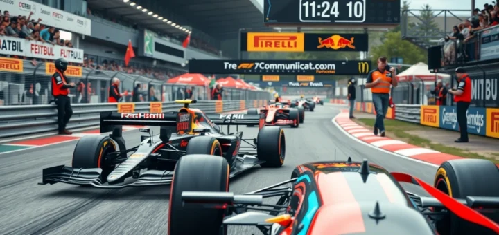 Image illustrant les technologies de communication en temps réel transformant les courses de Formule 1.