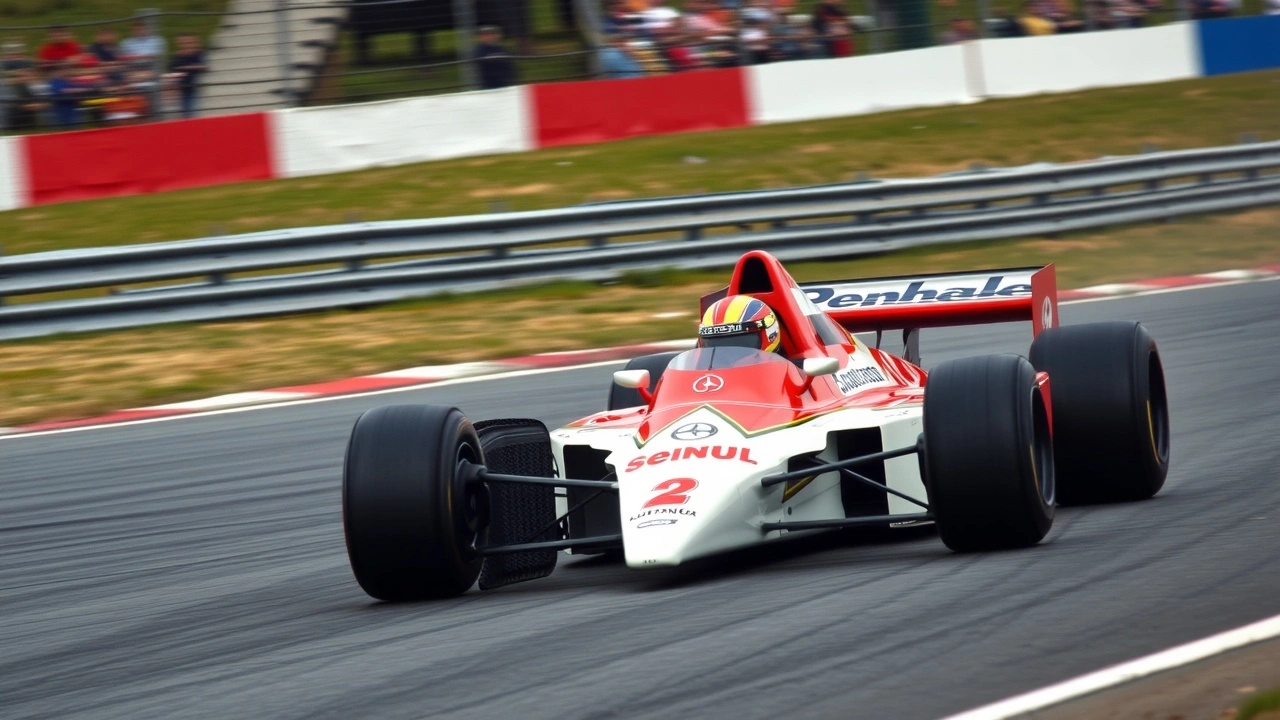 voiture de course de formule 1 d Ayrton Senna sur piste
