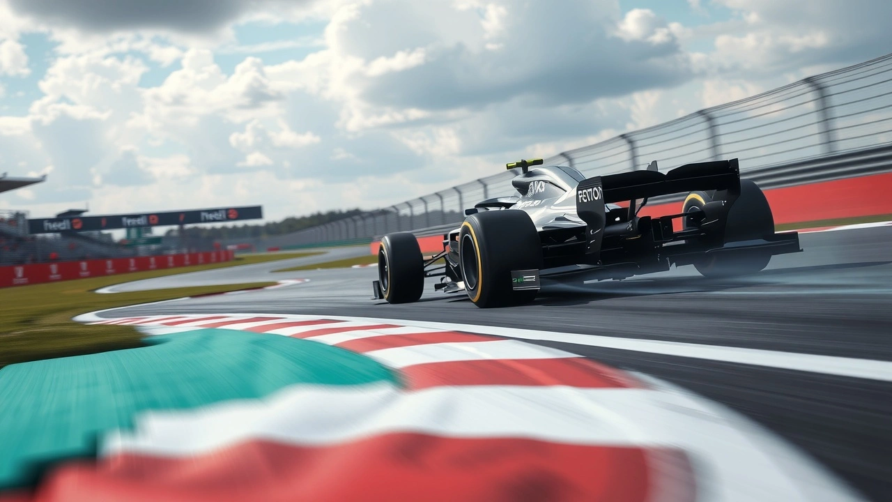 voiture de Formule 1 en action sur un circuit