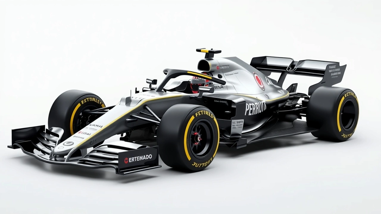 voiture de Formule 1 moderne avec dispositifs de sécurité
