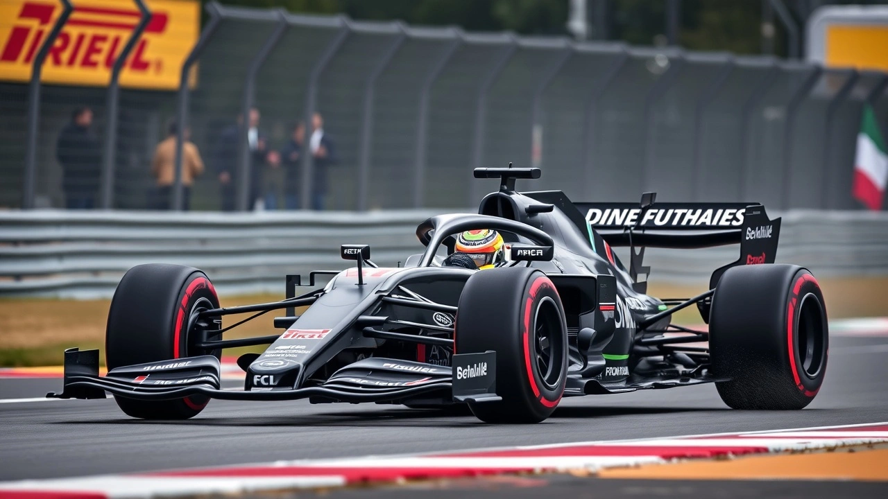 voiture de formule 1 avec caractéristiques de sécurité visibles