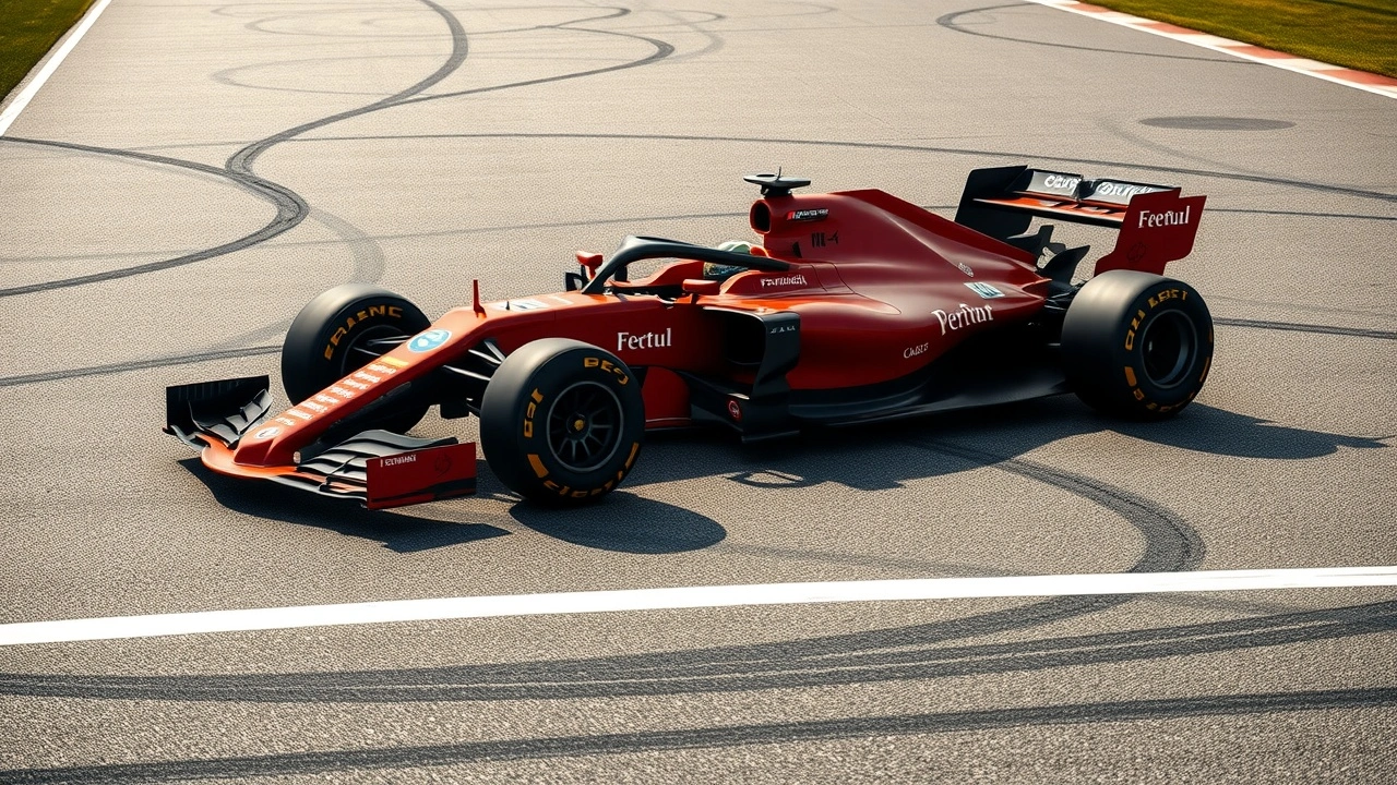 voiture de Formule 1 sur une piste de course