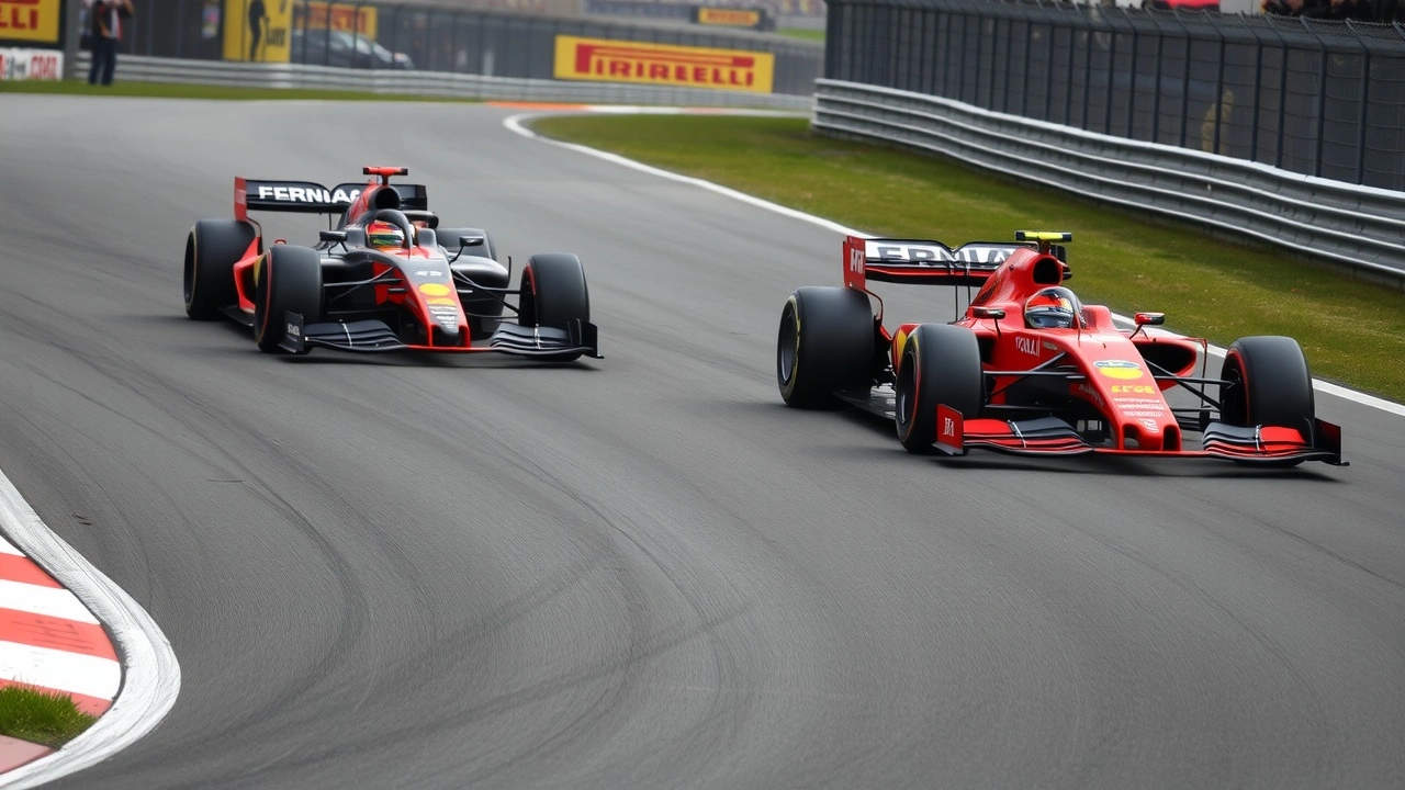 course entre une voiture de formule E et une voiture de formule 1