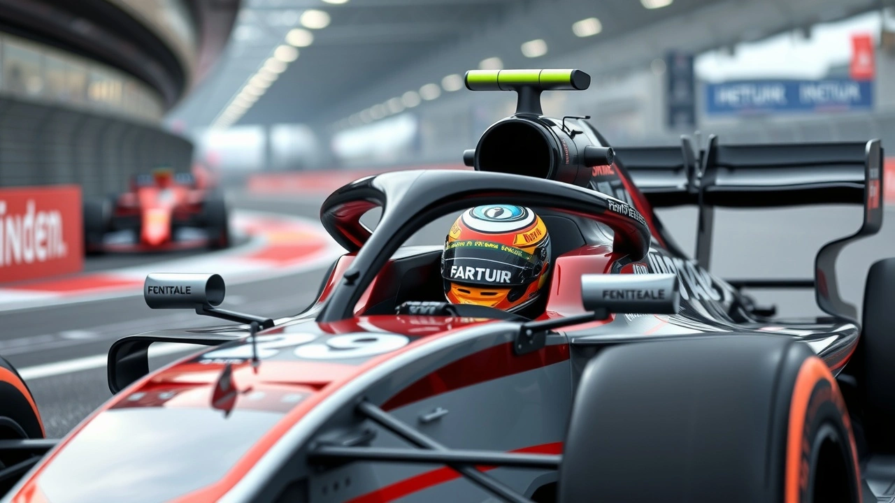 voiture de formule 1 avec équipements de sécurité modernes