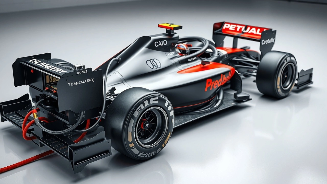 voiture de Formule 1 avec capteurs de télémétrie