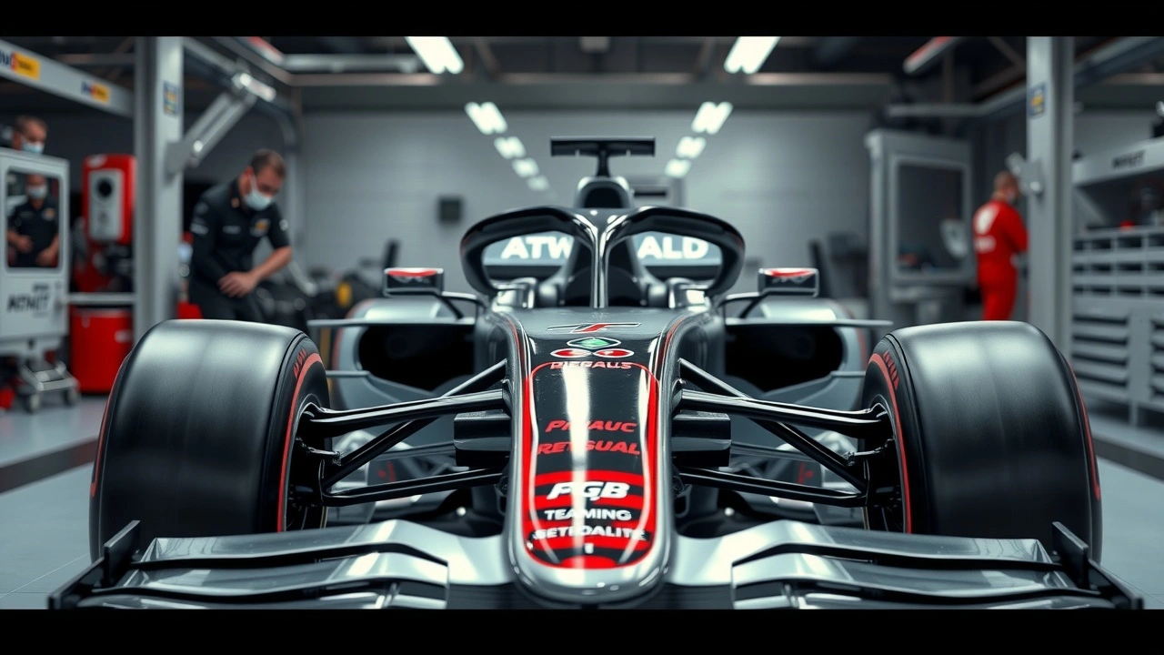 monoplace de formule 1 avec systeme de direction moderne