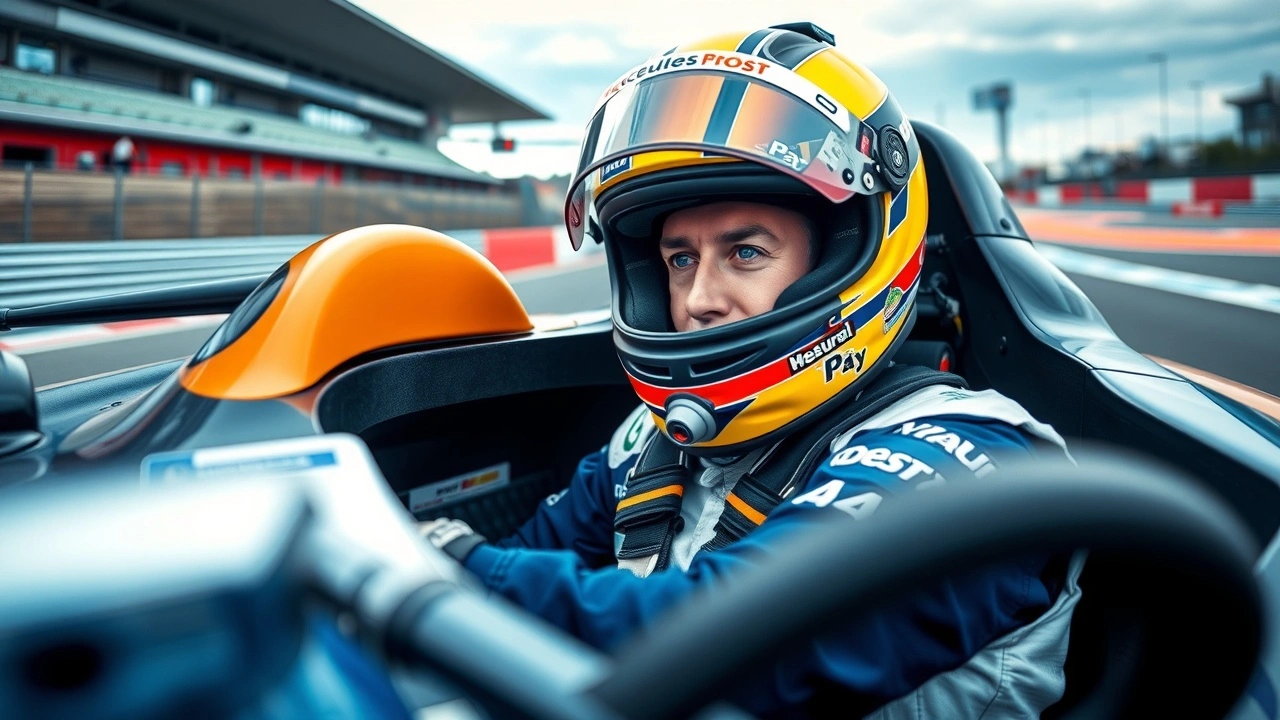 Nicolas Prost dans une voiture de course sur un circuit