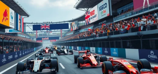 Image d'une scène de course de Formule 1 illustrant des stratégies de sponsoring modernes.
