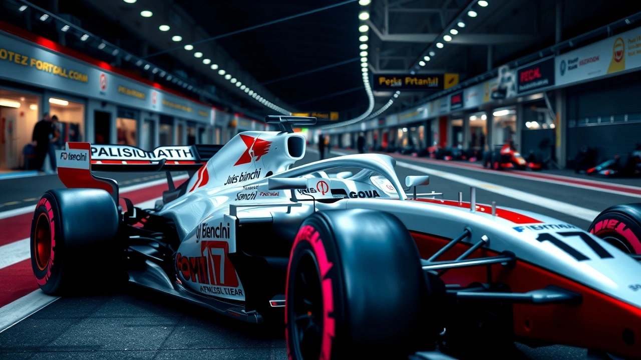 voiture de Formule 1 avec le numéro 17 de Jules Bianchi