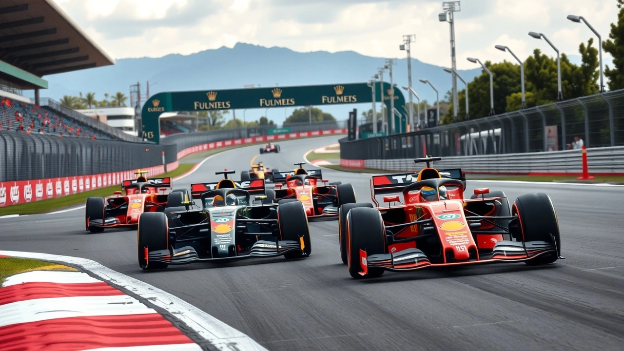 voitures de Formule 1 sur le circuit de Mexico