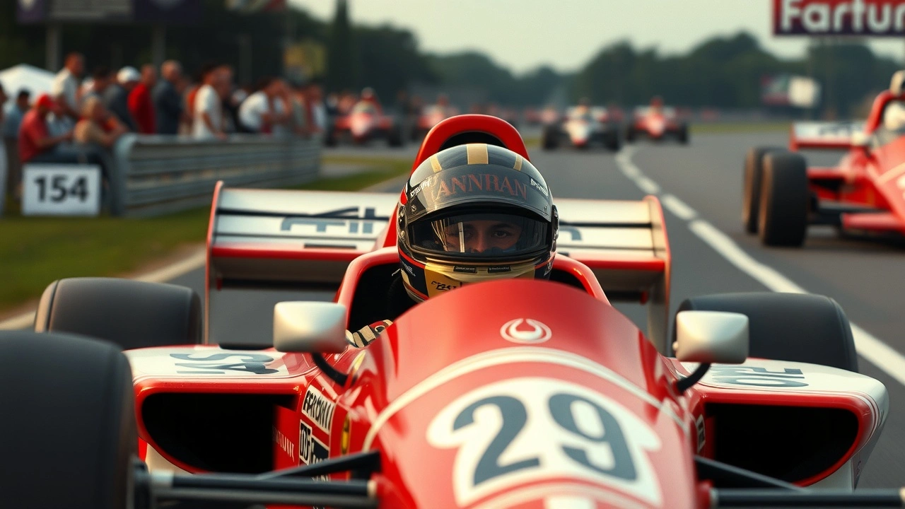 Ayrton Senna dans sa voiture de Formule 1