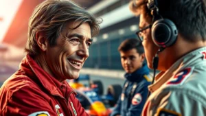 Un portrait d'Ayrton Senna montrant sa générosité et son engagement pour les jeunes pilotes.