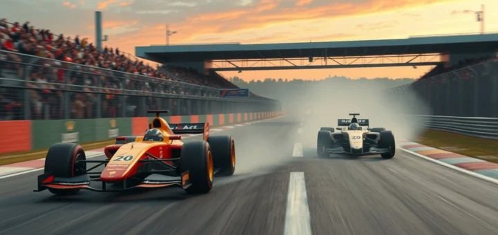 Une image illustrant un moment de course captivant de la Formule 1, représentant des voitures en compétition sur un circuit.