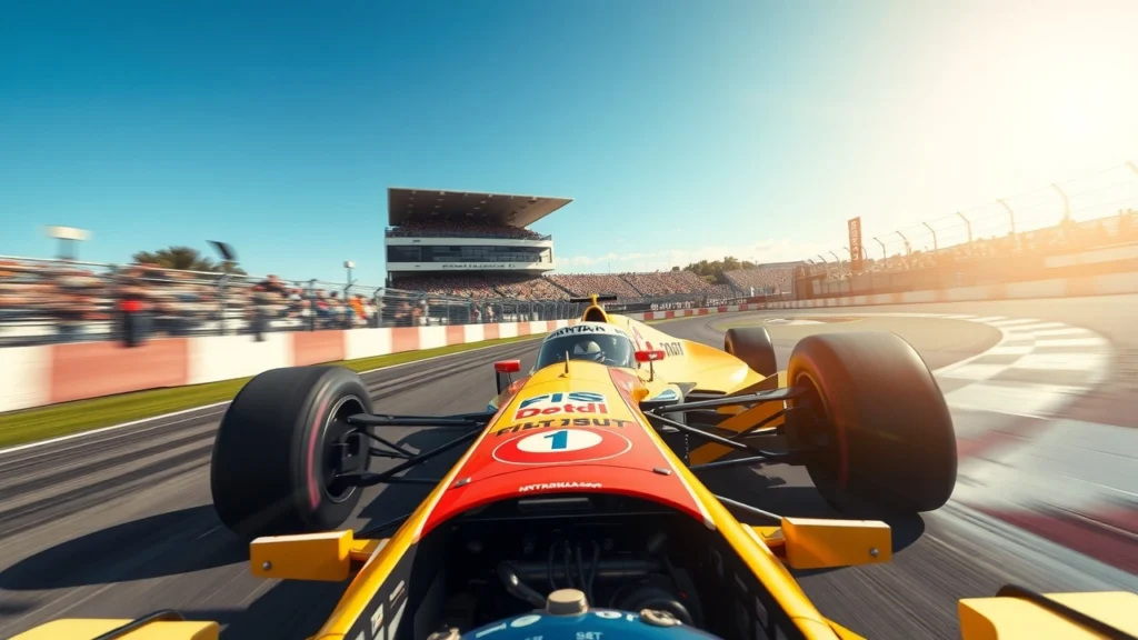 Scène de course en Formule 1 illustrant l'héritage d'Ayrton Senna.