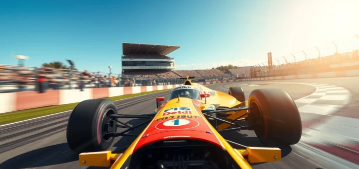 Scène de course en Formule 1 illustrant l'héritage d'Ayrton Senna.